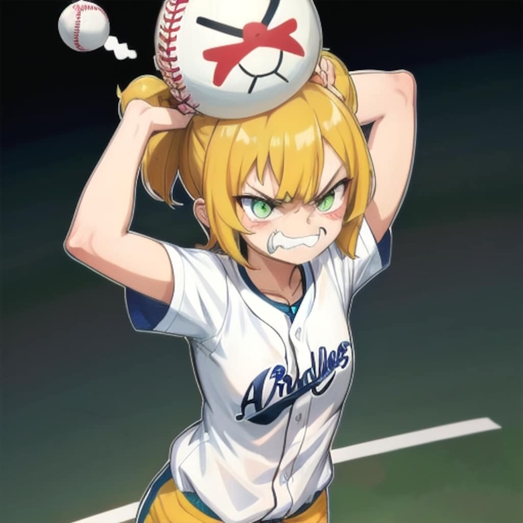 怒る野球ガール