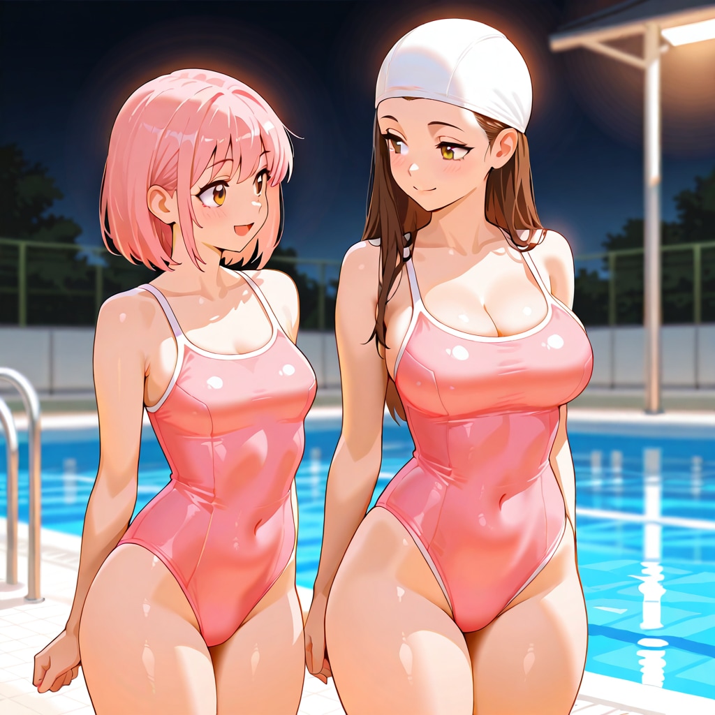 ピンクのスク水！