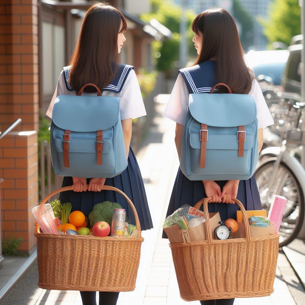 籐かご女子