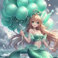 第9の風船天使 青緑風船のマーメイドバルーン 5枚目