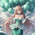 第9の風船天使 青緑風船のマーメイドバルーン 6枚目