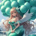 第9の風船天使 青緑風船のマーメイドバルーン 8枚目