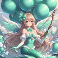 第9の風船天使 青緑風船のマーメイドバルーン 7枚目