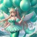 第9の風船天使 青緑風船のマーメイドバルーン 11枚目