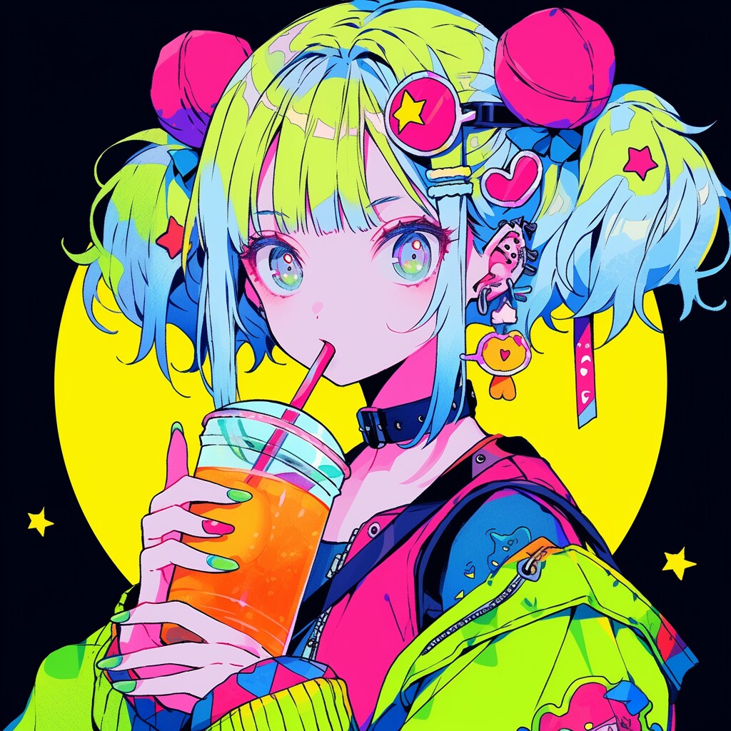 ジュースを飲む女の子