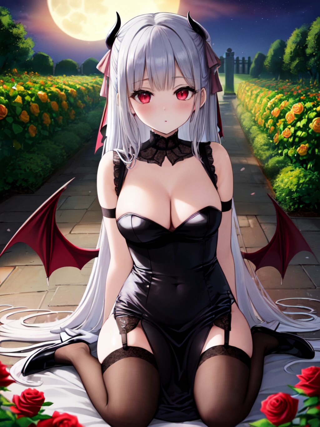 月下の薔薇と悪魔少女