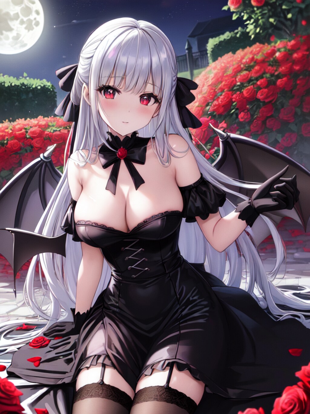 月下の薔薇と悪魔少女