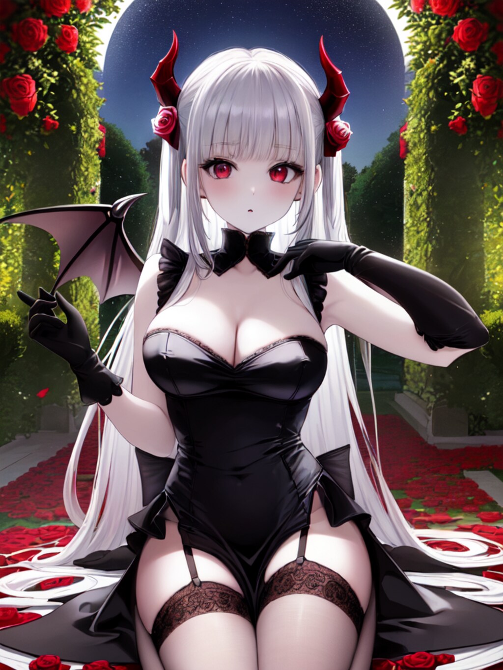 月下の薔薇と悪魔少女