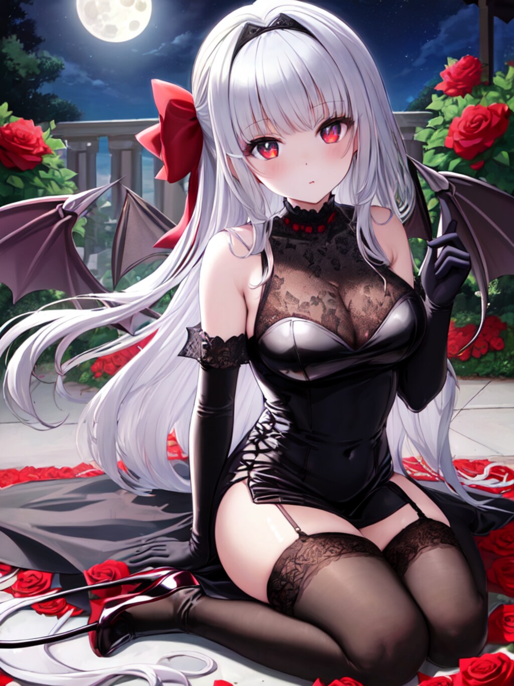 月下の薔薇と悪魔少女