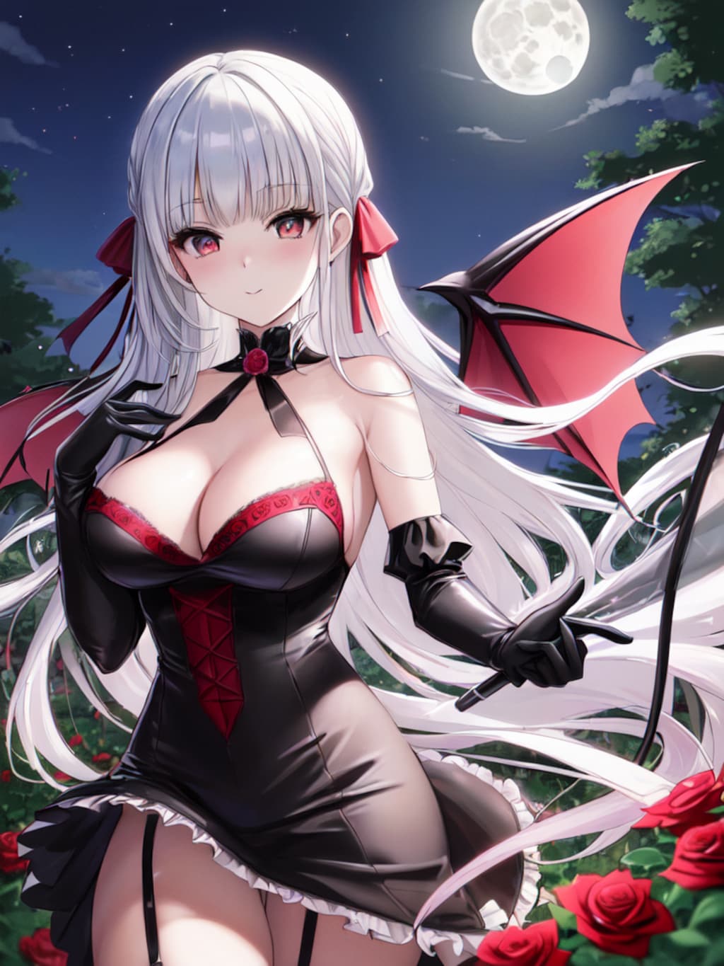 月下の薔薇と悪魔少女