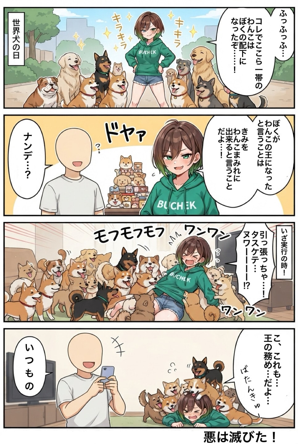 マンガで世界犬の日ボーイッシュ！ | の人気AIイラスト・グラビア