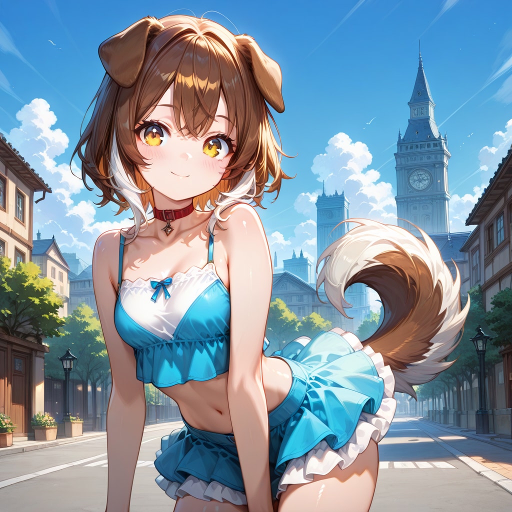 豆柴ちゃんとお散歩２ | の人気AIイラスト・グラビア