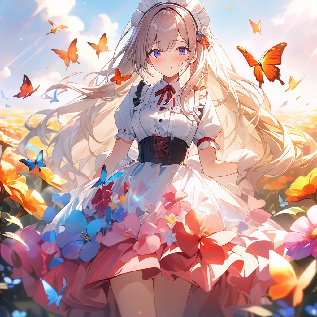 お花畑のメイド