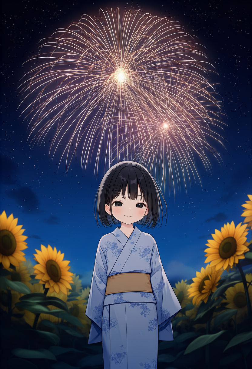 夏と花火と、君がいたひまわり畑と | の人気AIイラスト・グラビア