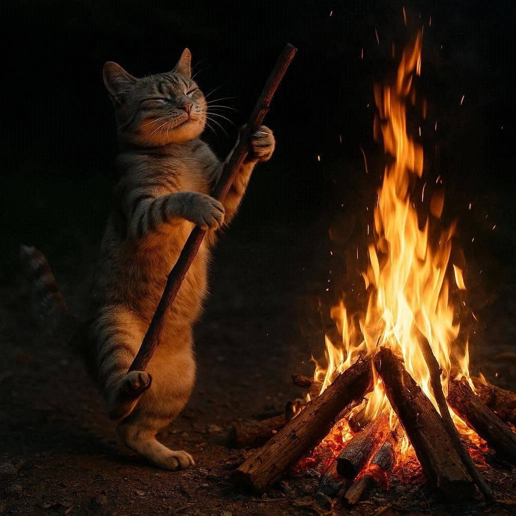 ファイヤーダンスする猫