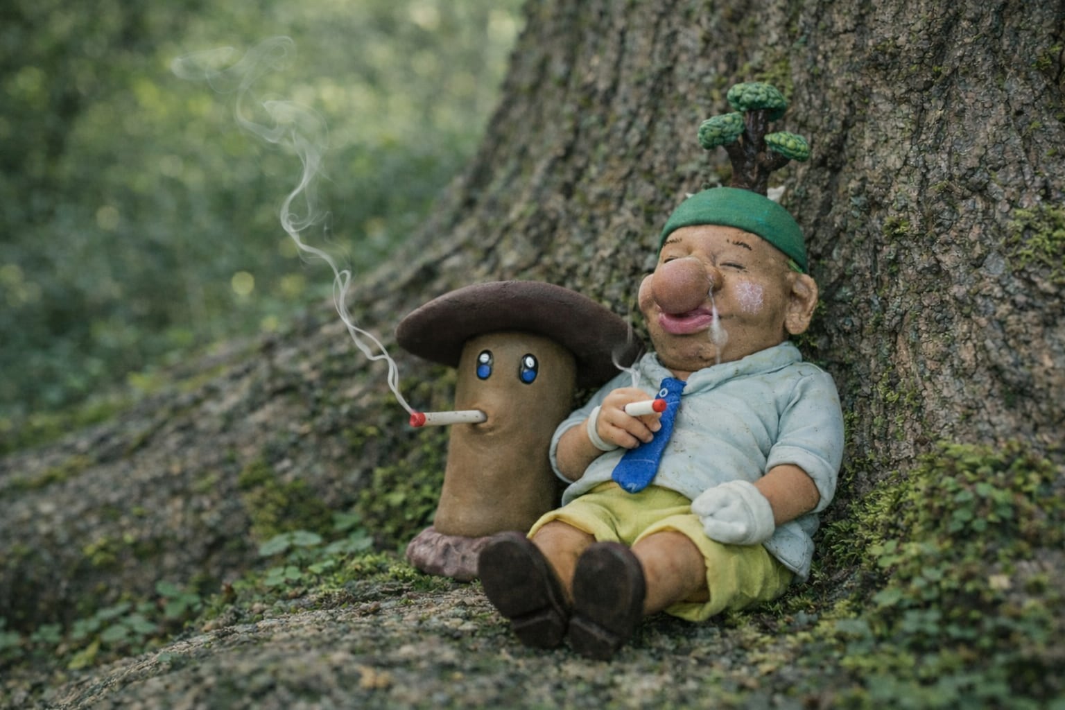 小さいおじさんとキノコ君 | の人気AIイラスト・グラビア