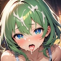 出しすぎ…な緑髪ちゃん 9枚目