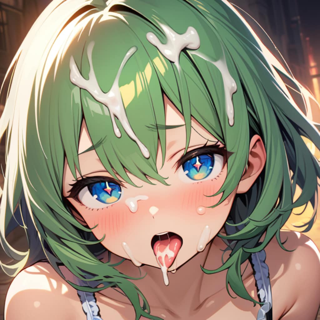 出しすぎ…な緑髪ちゃん