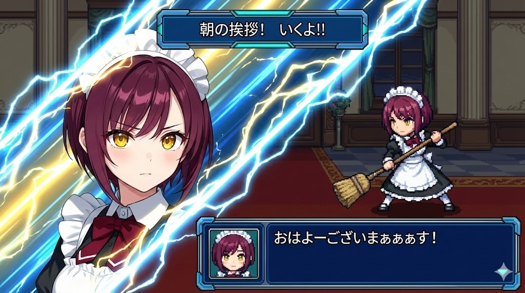 おはようございます（挨拶メイドの芽衣ちゃん）