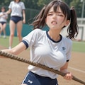運動会で綱引き女子 6枚目