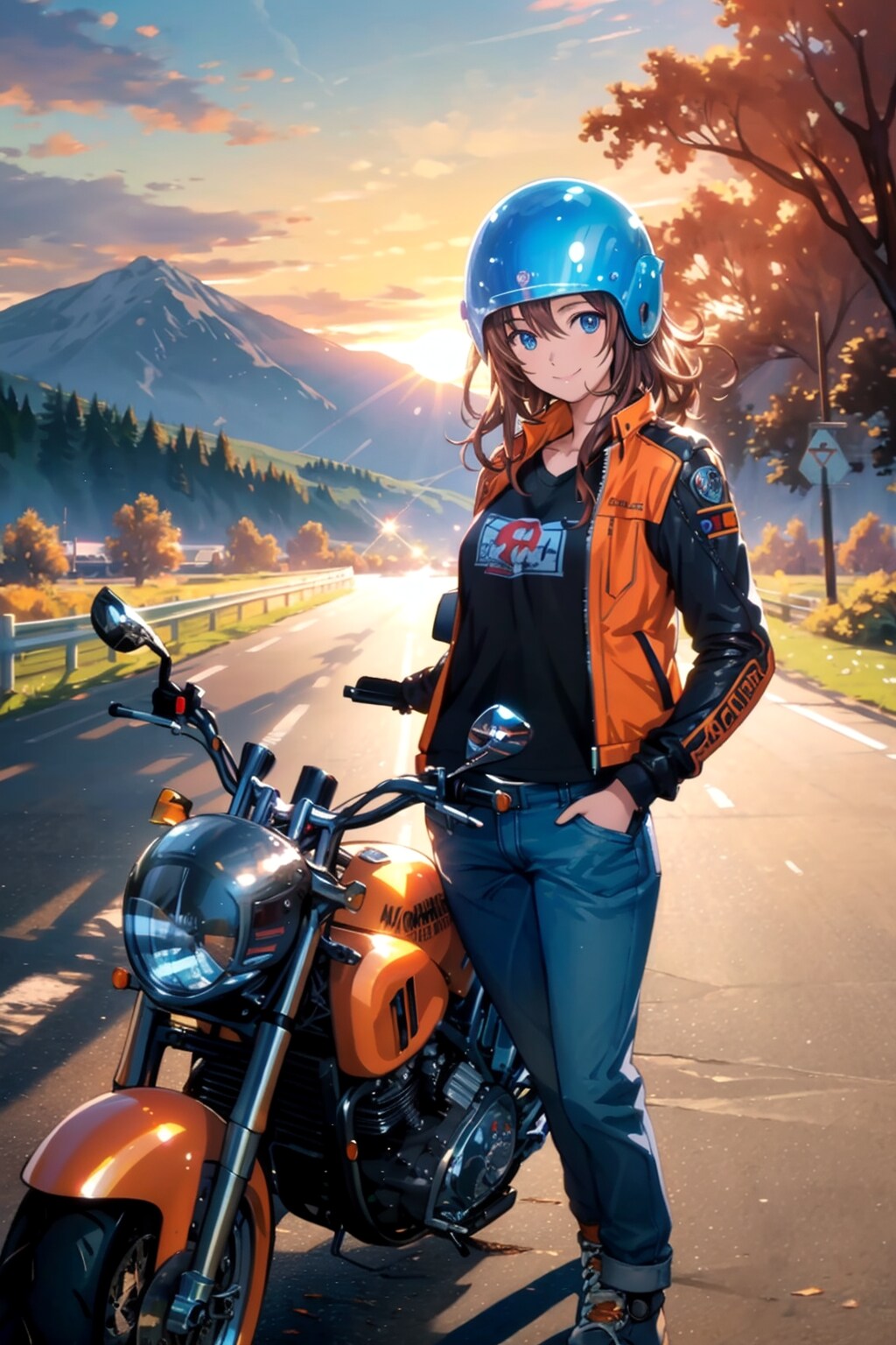 黄昏時のツーリング