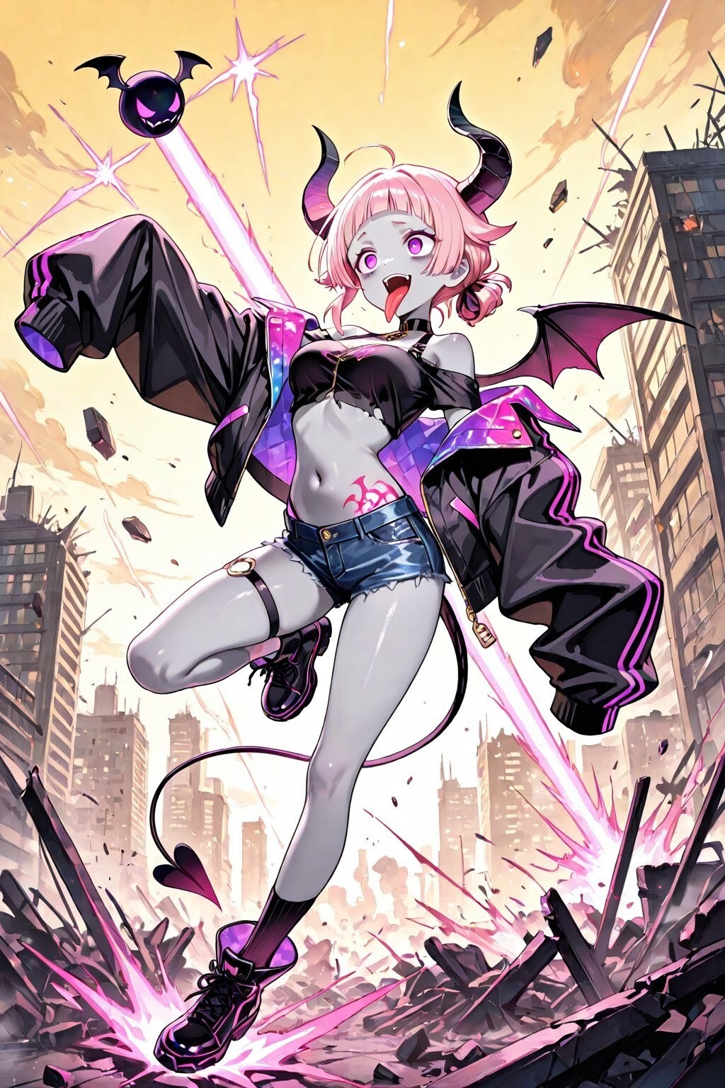 おふざけで街を破壊する悪魔ガール | の人気AIイラスト・グラビア