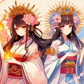 和風な女性の神様＊その１・DALL-E3に考えてもらったシリーズ(16枚) 2枚目