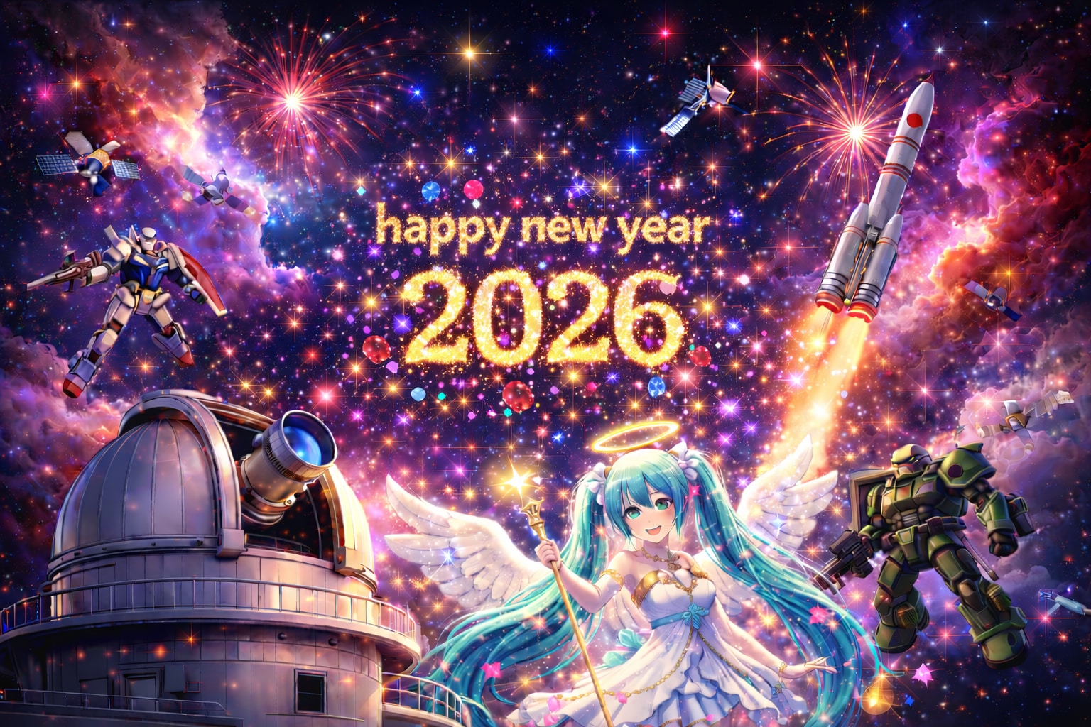 フライング年賀状 | の人気AIイラスト・グラビア