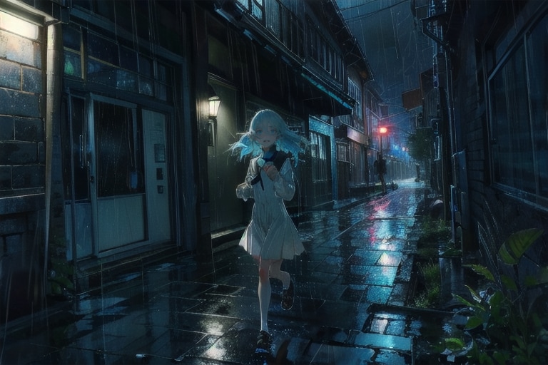 雨の夜に