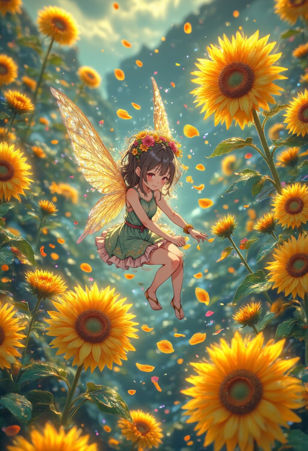 ひまわり畑の妖精