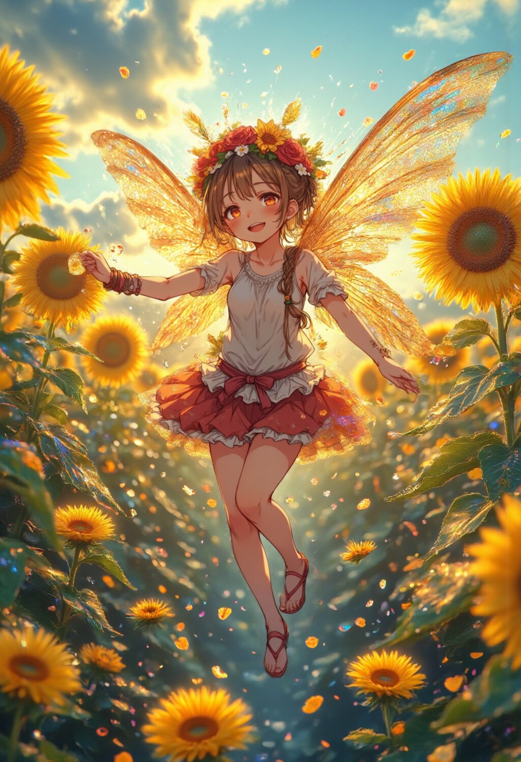 ひまわり畑の妖精