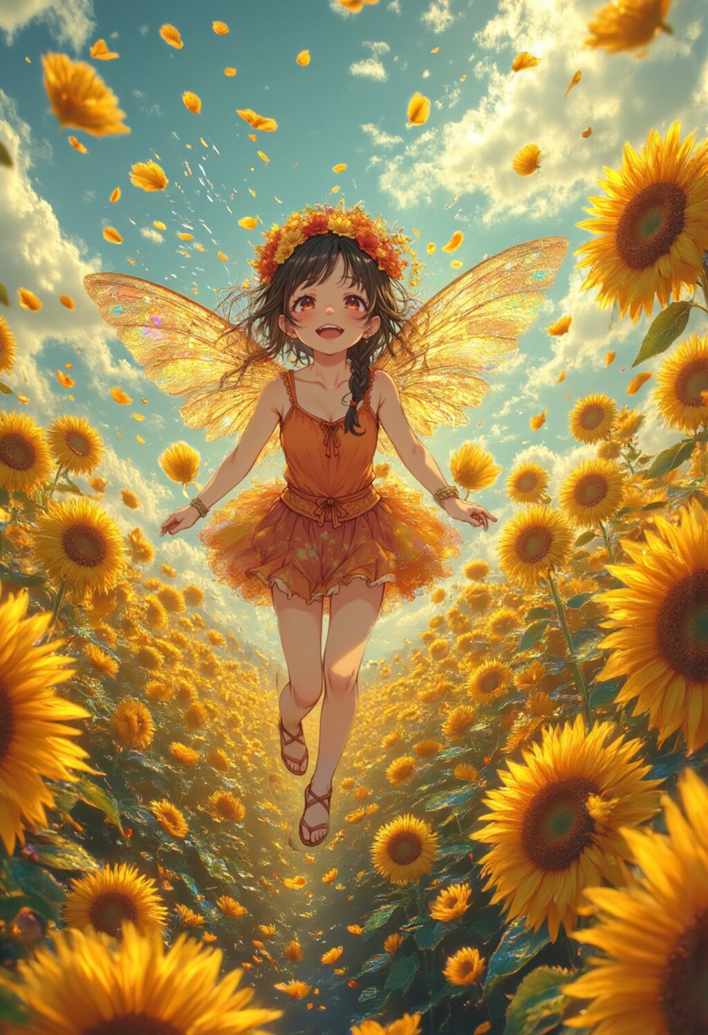 ひまわり畑の妖精