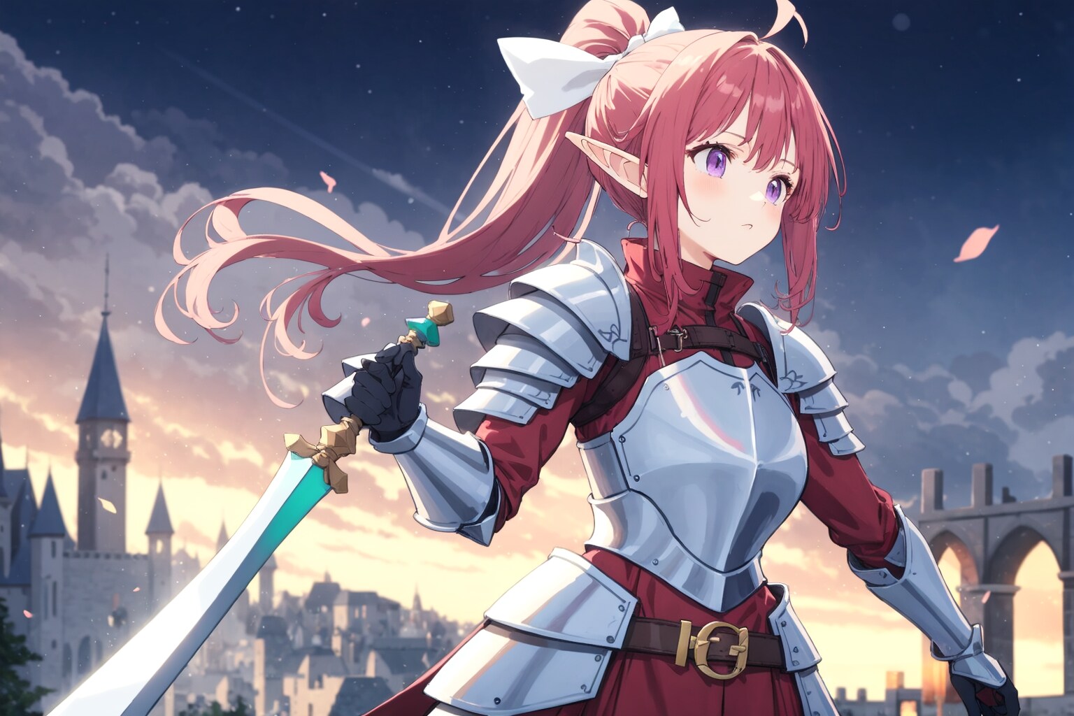 【習作】赤髪の女性騎士　その４ ( AQUA )　の高解像度版 | の人気AIイラスト・グラビア