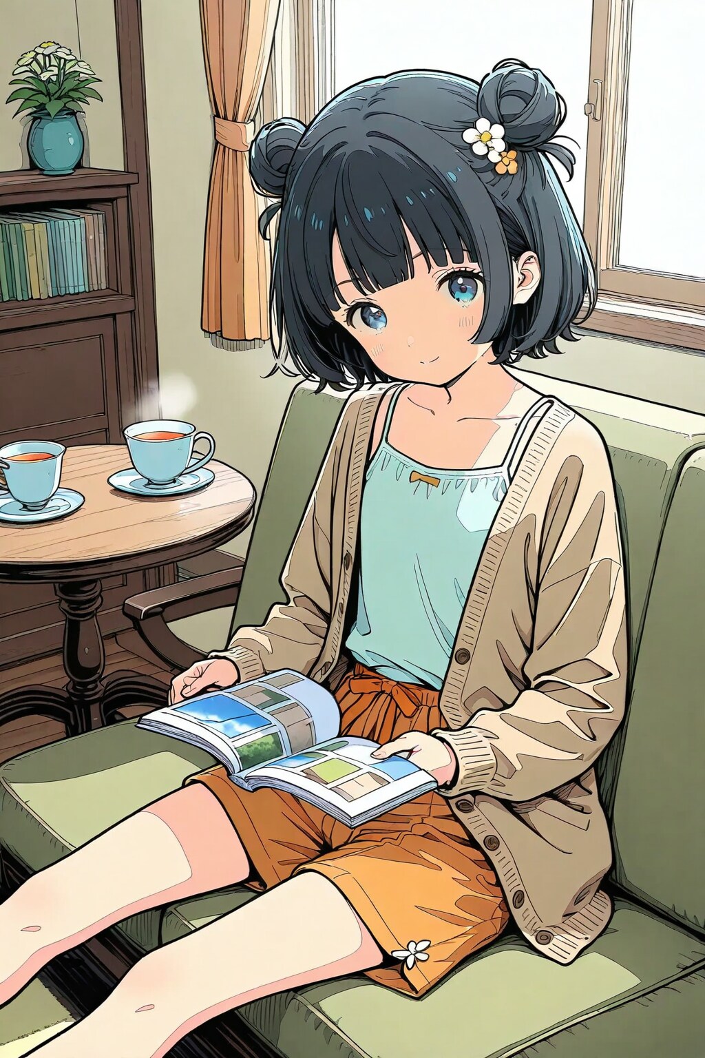 雑誌を読むおだんごちゃん🍡✨ | の人気AIイラスト・グラビア