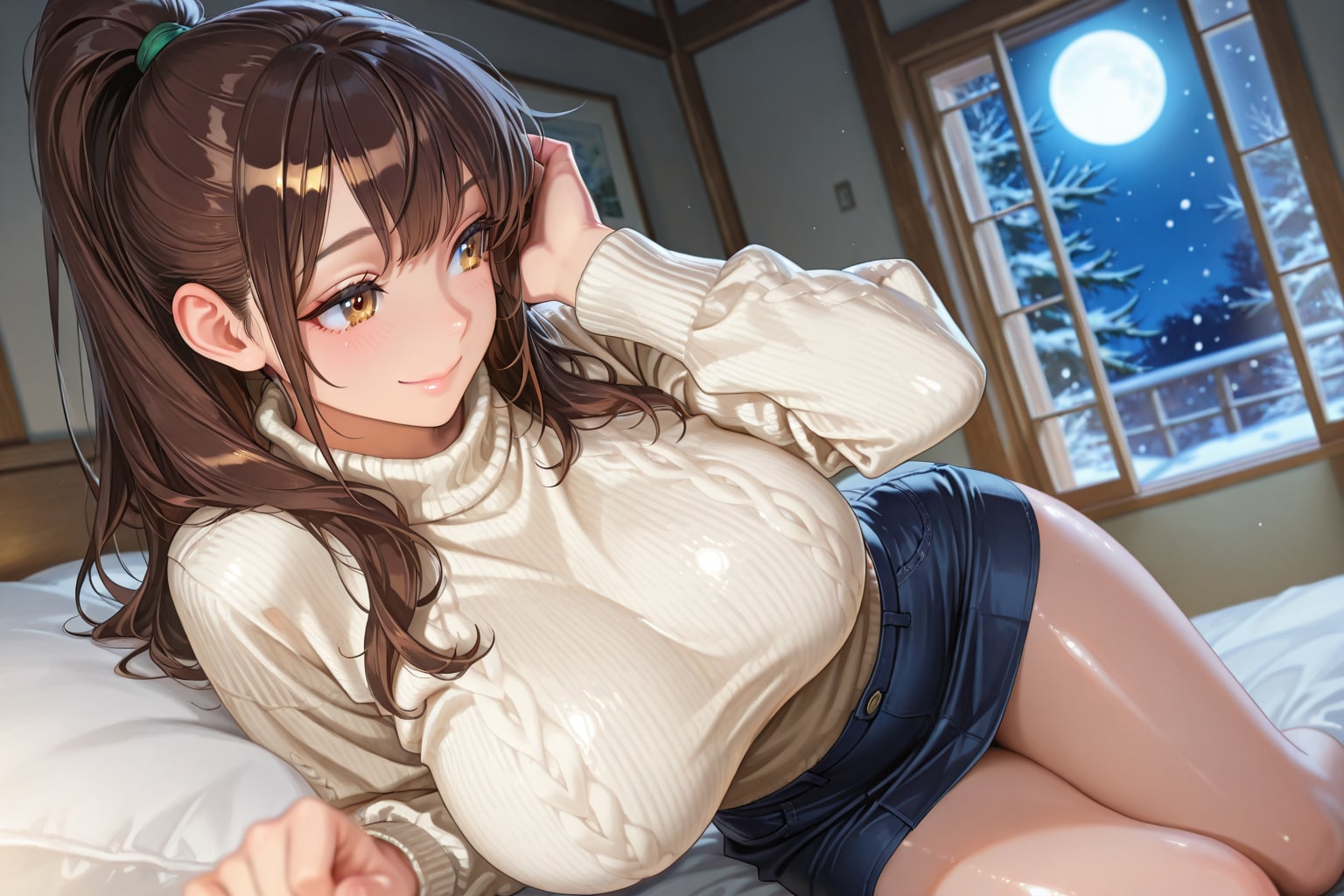 雪の降る月夜