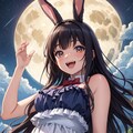 bunny girlと呪文に書くと、耳だけウサちゃんになりやすいです。 2枚目