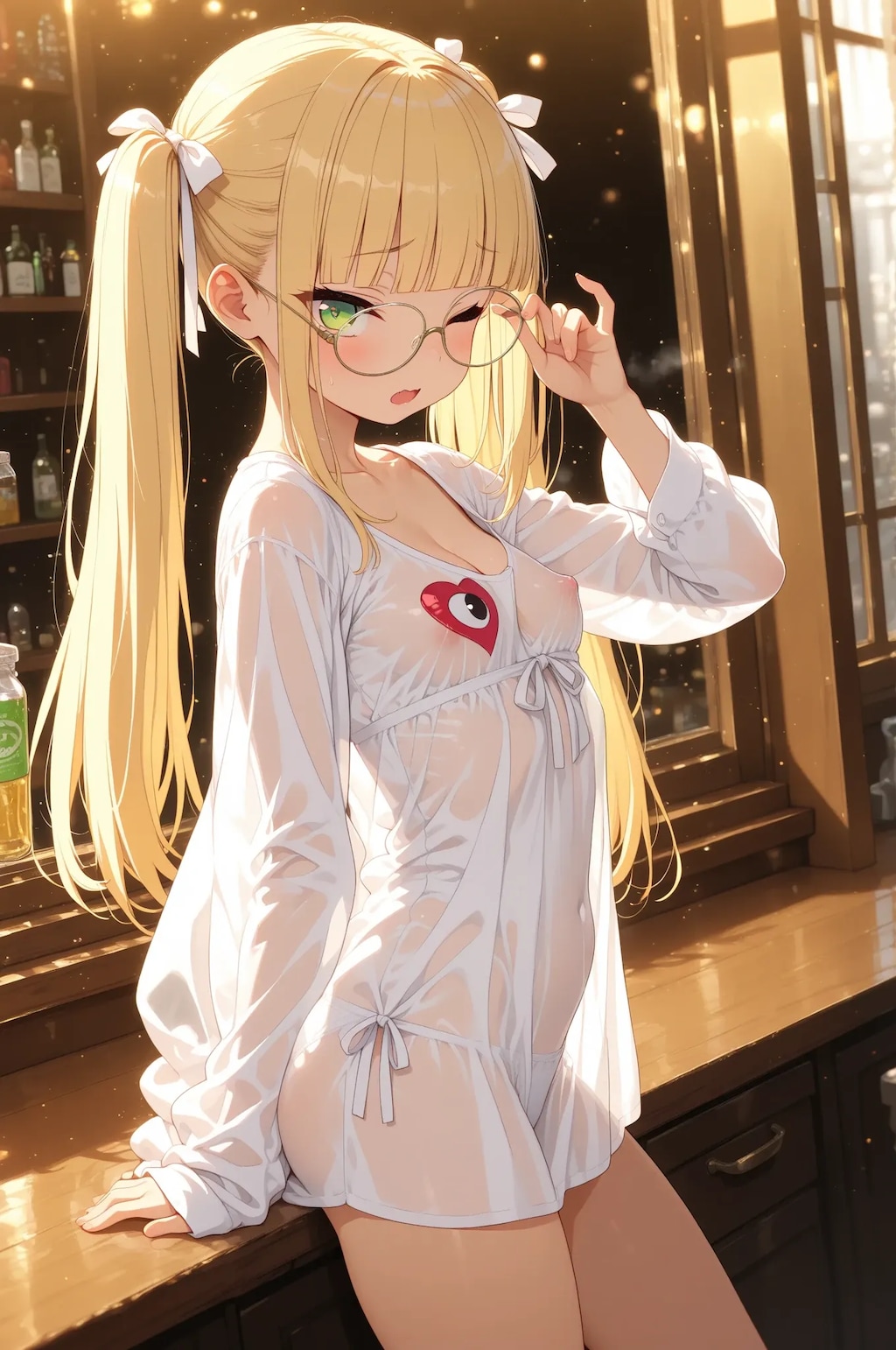 そんなに見ないでよ/// 透ける乳首♡