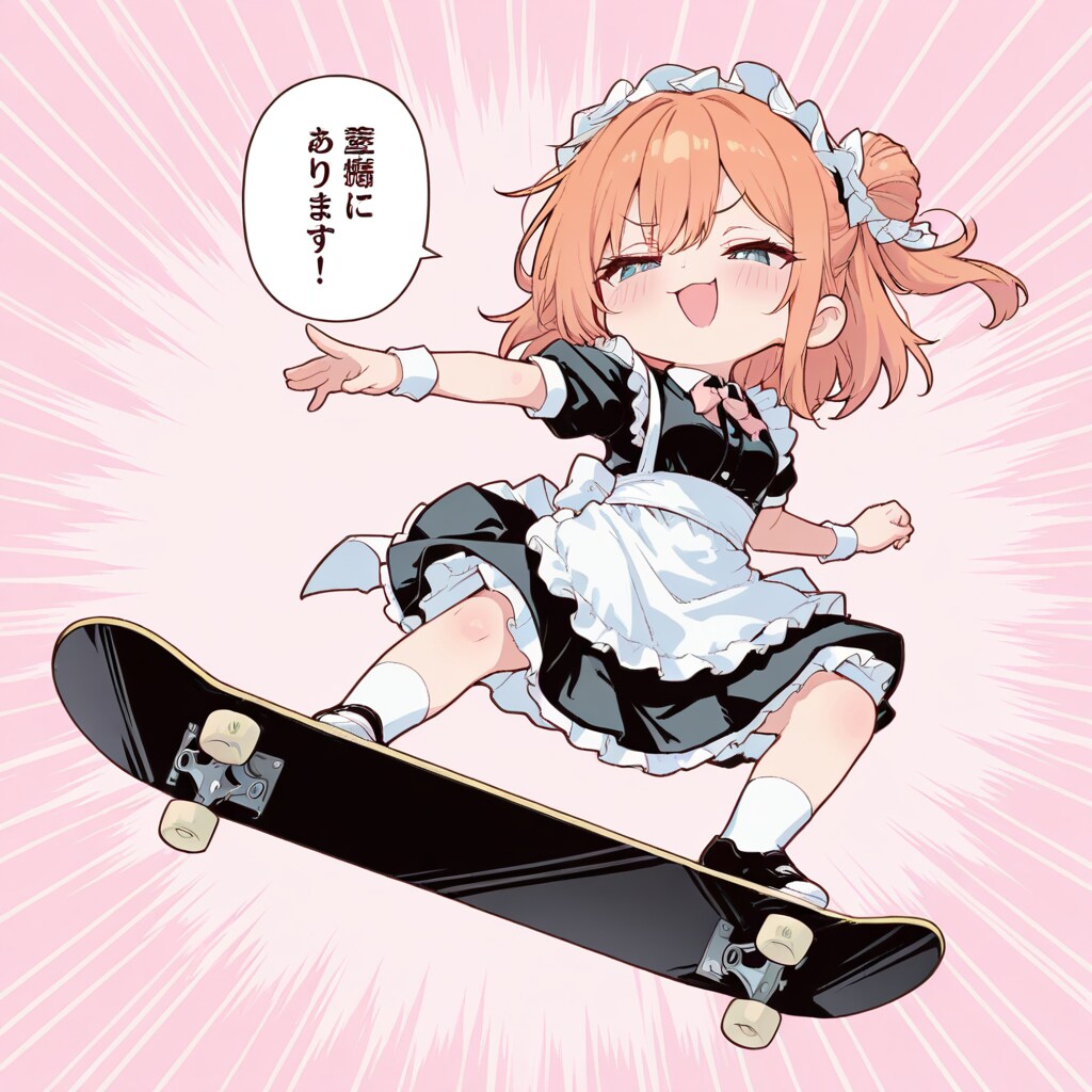 スケートボーディングメイドさん