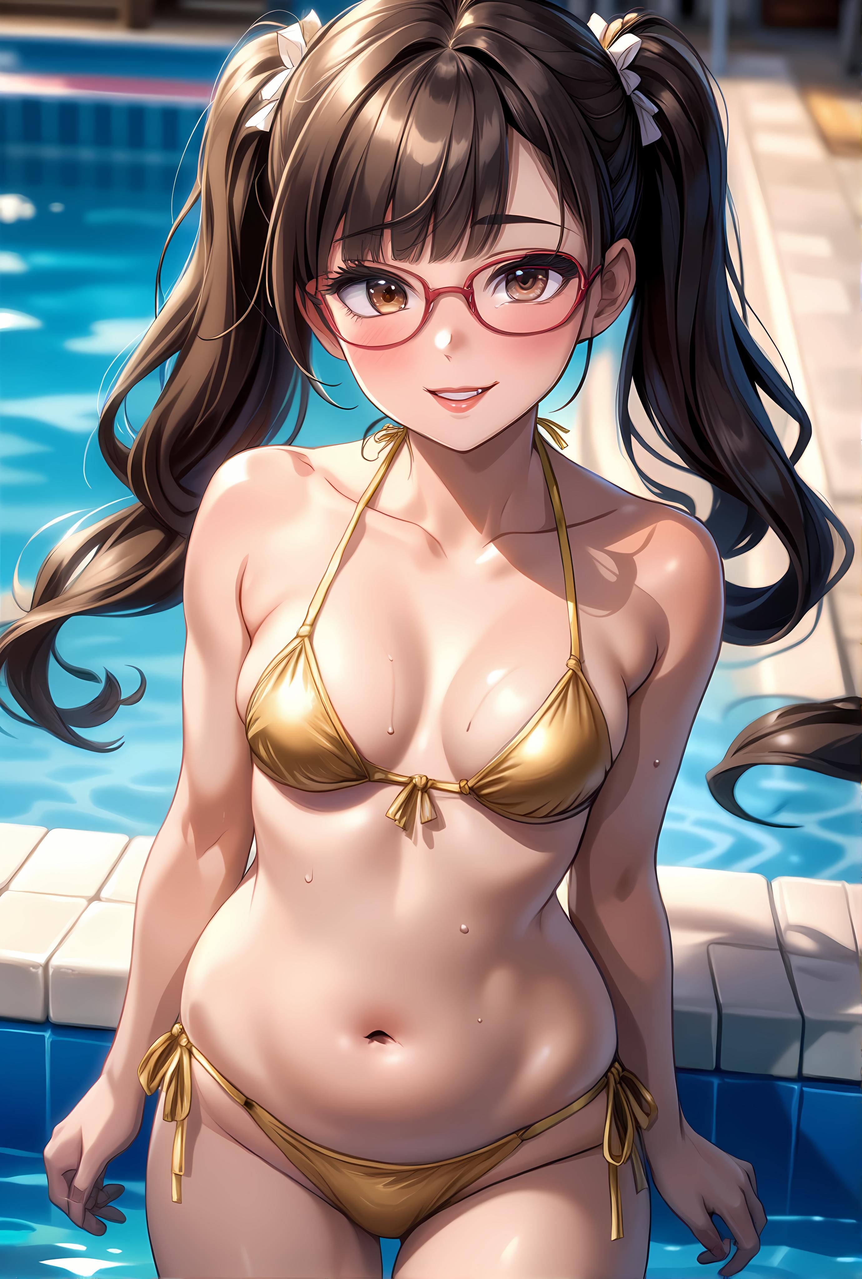 ダラシないカラダ金ビキニ