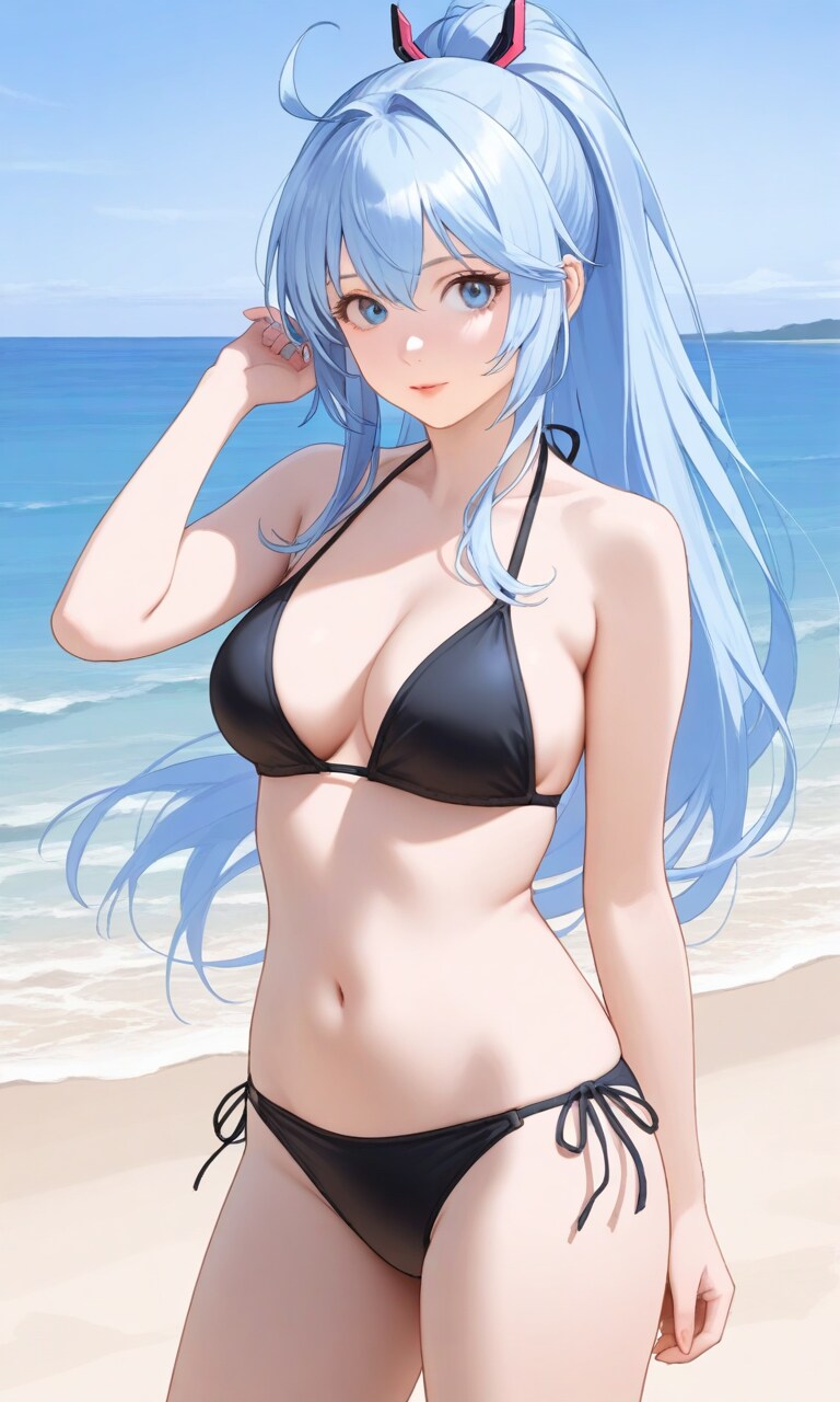 おユキさんの黒ビキニ
