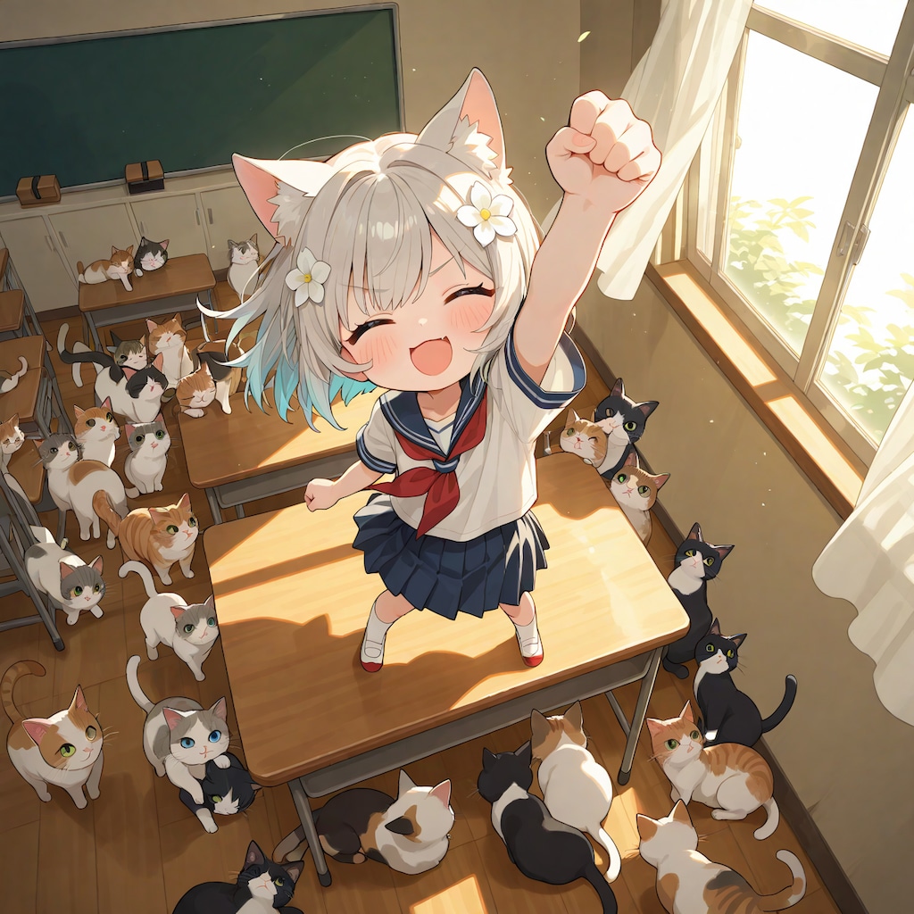 この教室はねこたちがいただいたー！！