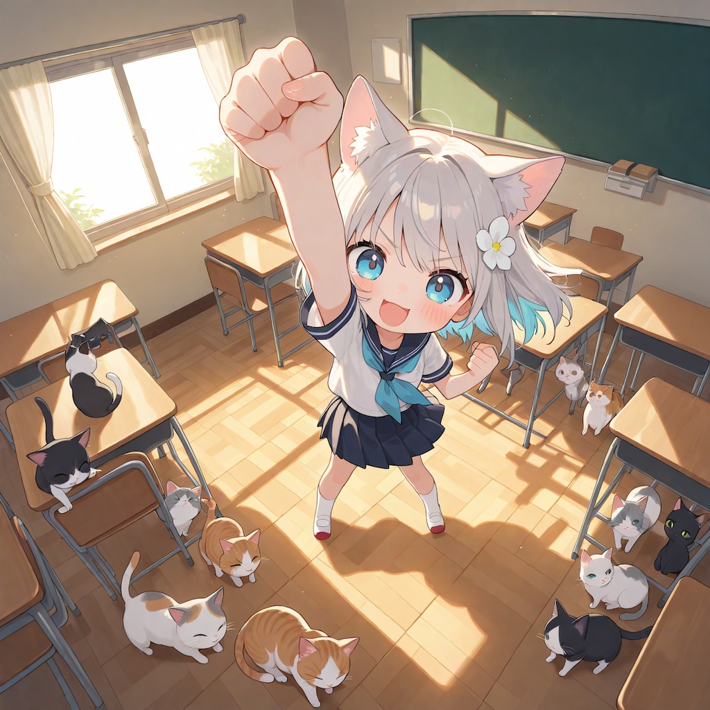 この教室はねこたちがいただいたー！！