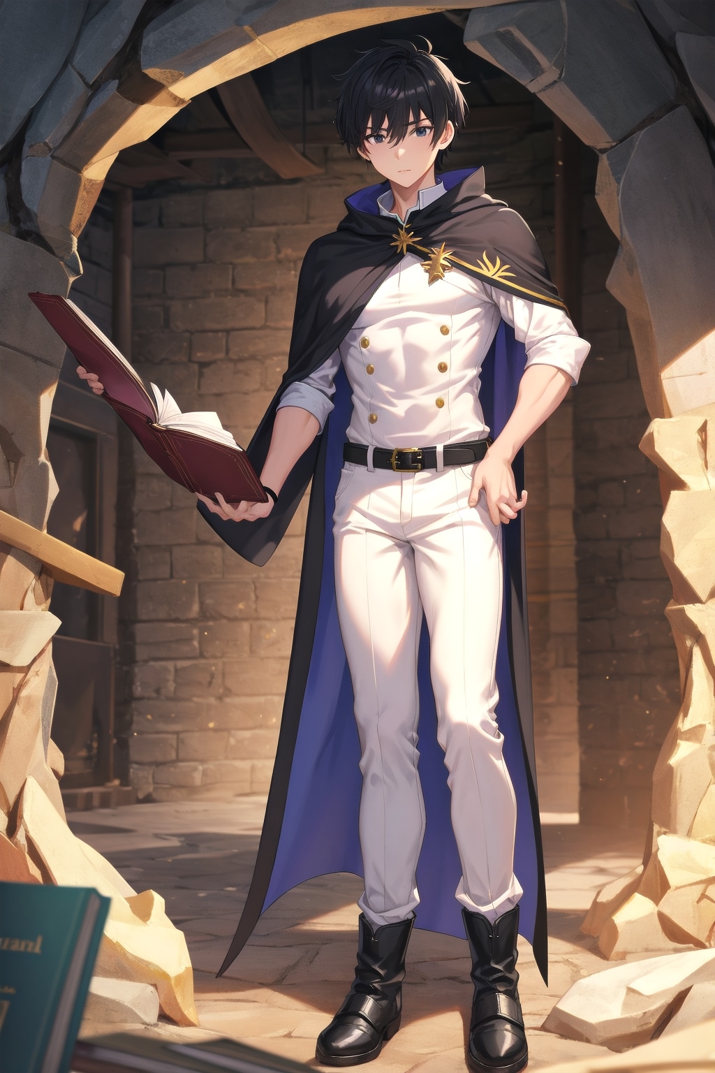 洞窟の地下室,大柄な男性学者1-1-1-1-1