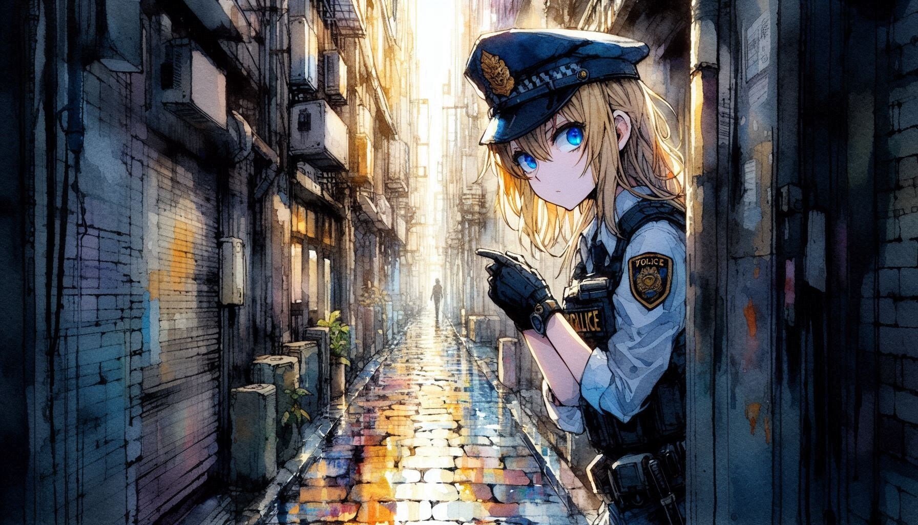 尾行するポリスちゃん (ポリス12) | の人気AIイラスト・グラビア