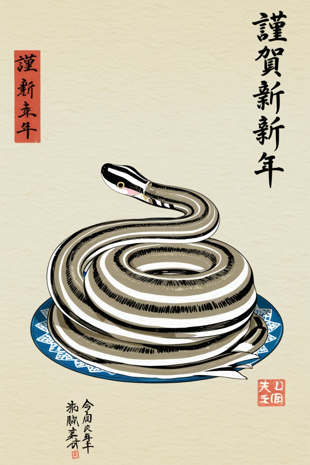 日本画で描く「北海道のシマエナガ」(pui英訳ではシマエナガはシマヘビらしい)