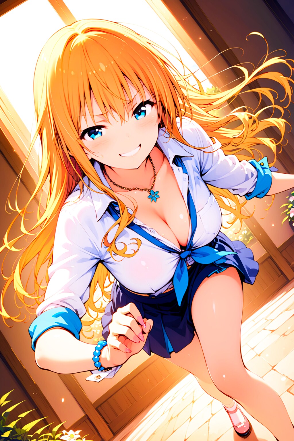 オレンジ髪の制服ギャルJKちゃん！