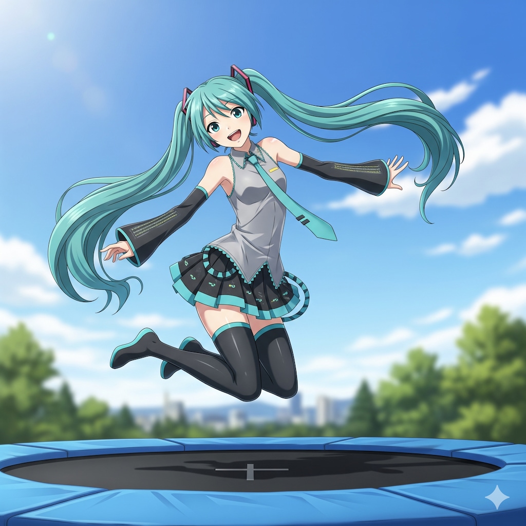 ミクさん トランポリン