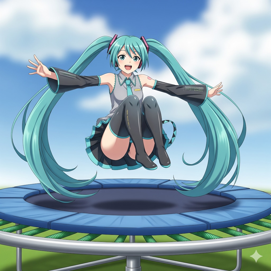 ミクさん トランポリン