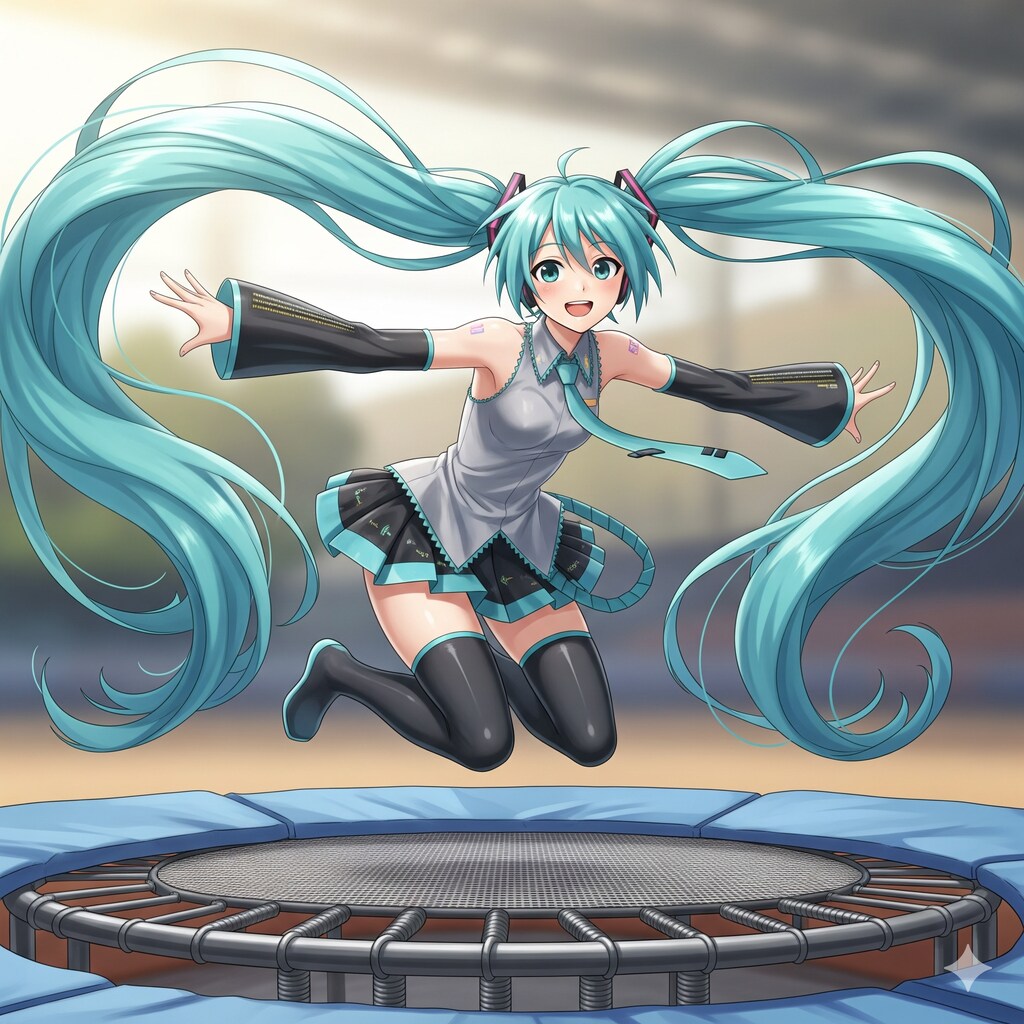 ミクさん トランポリン