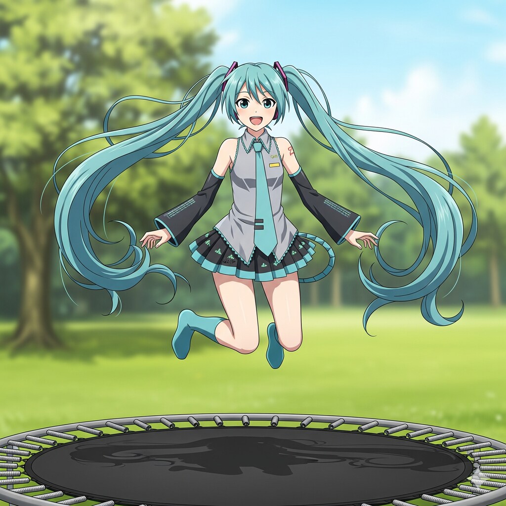 ミクさん トランポリン